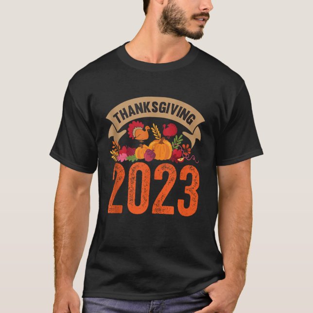 Family Thanksgiving 2023 matching fall turkey autu T-Shirt (Front)