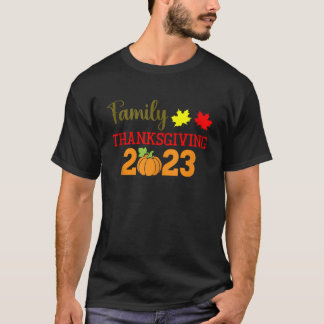 Family Thanksgiving 2023 matching fall turkey autu T-Shirt
