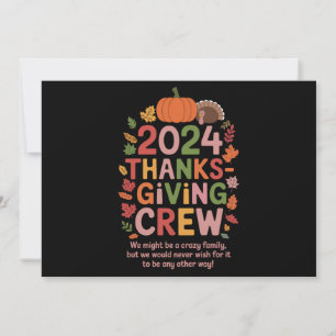 Family Thanksgiving 2024 Crew Turkey Matching Holiday Card
