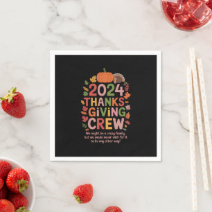 Family Thanksgiving 2024 Crew Turkey Matching Napkin