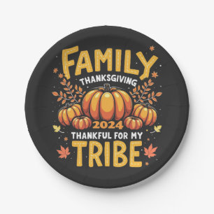 Family Thanksgiving 2024 Thankful for My Tribe Paper Plate