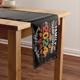 Family Thanksgiving 2024 Thankful For My Tribe  Short Table Runner