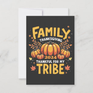 Family Thanksgiving 2024 Thankful for My Tribe Thank You Card