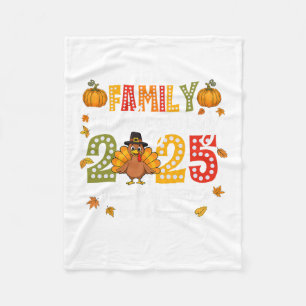 Family Thanksgiving 2025 Thanksgiving Crew Turkey  Fleece Blanket