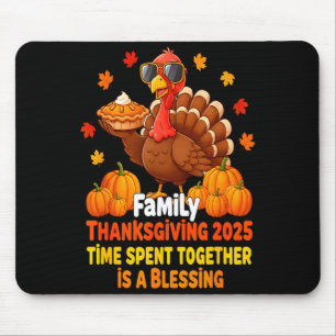 Family Thanksgiving Crew 2025 Funny Turkey Matchin Mouse Pad