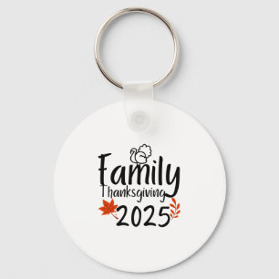 Family Thanksgiving Crew 2025 Matching Thankful Au Keychain