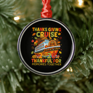 Family Thanksgiving Cruise 2026 Vacation Trip Metal Ornament