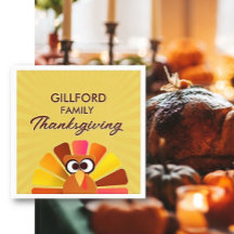 Family Thanksgiving Personalized Paper Napkin