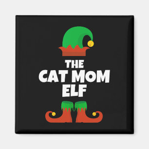Family The Cat Mom Elf Christmas Matching Pj Pajam Magnet