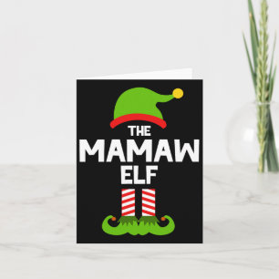 Family The Mamaw Elf Christmas Matching Pajama Pj  Card