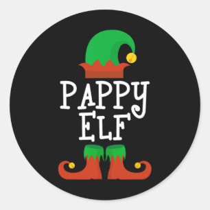 Family The Pappy Elf Christmas Matching Pj Pajama Classic Round Sticker
