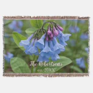 Family Theme Virginia Bluebell  Throw Blanket
