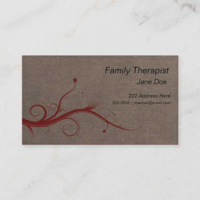 Family Therapist Appointment Business Card (Front)