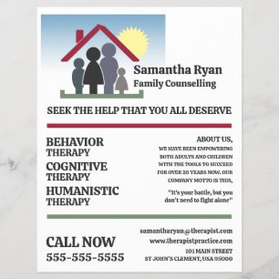 Family Therapy Design, Psychotherapist, Therapy Flyer