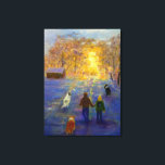 Family Time Canvas Print<br><div class="desc">A family of Tri,  White and Sable rough collies walking through snow with their people.  CWB logo is on the woman's jacket. Family time was created for and donated to ColliesWithoutBorders by www.fostermoments.com. 

Every purchase helps a collie in need.  To learn more about our organization visit our website www.ColilesWithoutBorders.org</div>