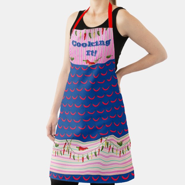 Family Time Hot Peppers Cookout  Apron (Insitu)