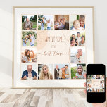 Family Time Organic Shapes Neutral 12 Photo Poster<br><div class="desc">Create your own photo poster with 12 of your favourite pictures. The trendy abstract design of organic shapes, brush strokes and splatters has a neutral colour palette in shades of cream beige sand and copper. It is lettered with the wording "family time is the best time" in skinny font typography...</div>