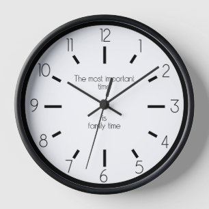 Family Time Wall Clock – Inspirational Quote Home