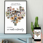 Family Together Love Heart Shape 36 Photo Collage Poster<br><div class="desc">Create your own personalized poster with 36 of your favourite photos and your family name(s). The photo template is set up to create a photo collage in the shape of a love heart, displaying your pictures in a mix of portrait, landscape and square instragram formats. The design has a white...</div>