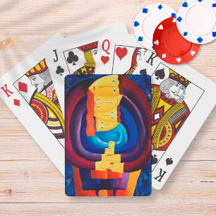 Family Together Modern Portrait Painting Art Playing Cards