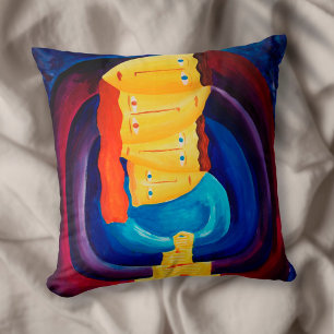Family Together Modern Portrait Painting Art Throw Pillow