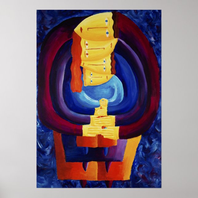 Family Together Portrait Modern Painting Art Print (Front)
