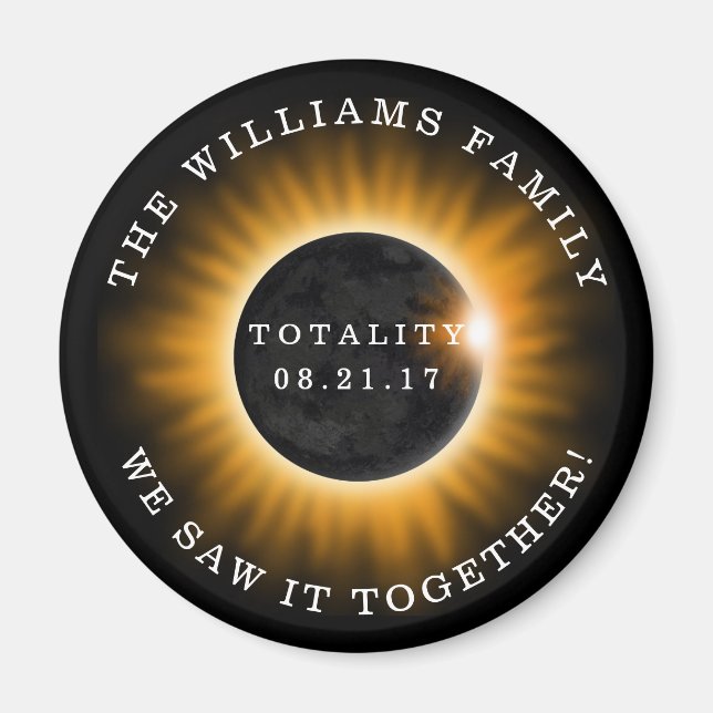 Family Totality Solar Eclipse Personalized Magnet (Front)