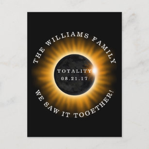 Family Totality Solar Eclipse Personalized Postcard