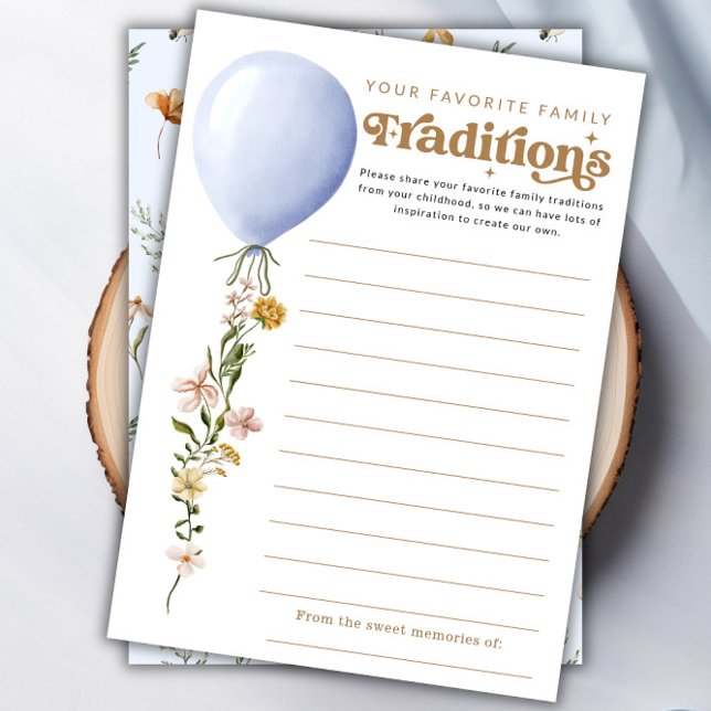 Family Tradition Balloon Baby Shower Game Card (Family Tradition Balloon Baby Shower Game Card)