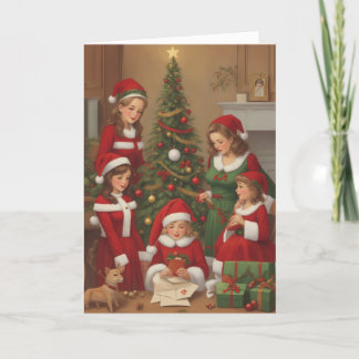 Family Traditions Retro Inspired Christmas Card