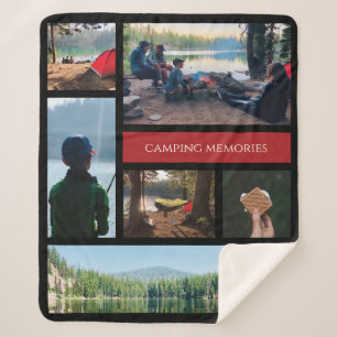 Family Travel Camping Memories Photo Keepsake Sherpa Blanket
