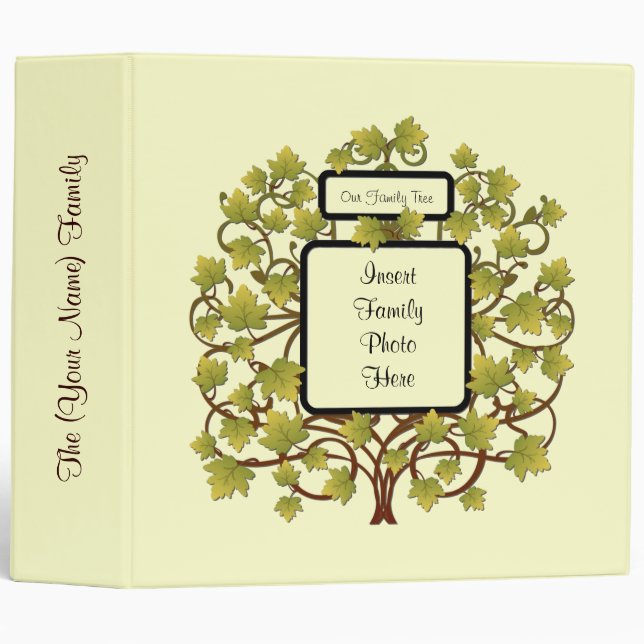 FAMILY TREE 2" HEIRLOOM GENEALOGY PHOTO ALBUM BINDER (Front/Spine)