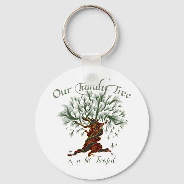 Family Tree a Bit Twisted Keychain (Front)