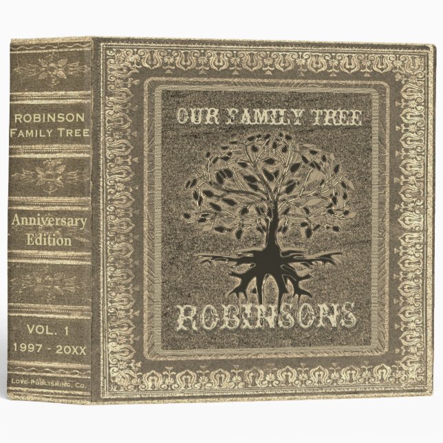 Family Tree | Antique Gold Album or Scrapbook Binder (Front/Spine)