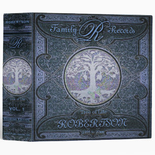 Family Tree Antique Vintage Leather BookBlue Binder