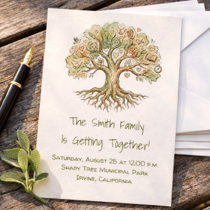 Family Tree Barbecue Picnic Family Reunion  Invitation