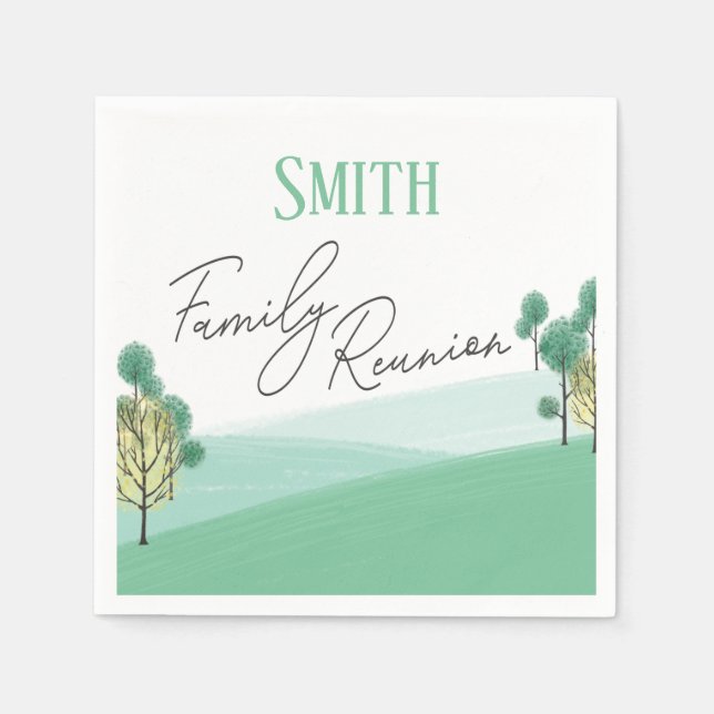 Family Tree Barbecue Picnic Family Reunion Napkin (Front)