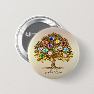 Family Tree Birthstone personalized together gift 2 Inch Round Button
