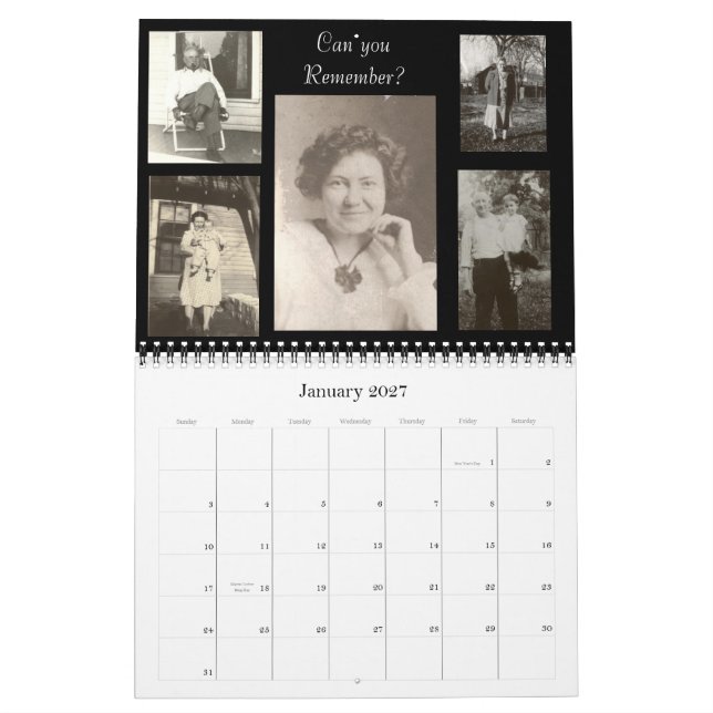 Family Tree Calendar (Jan 2027)