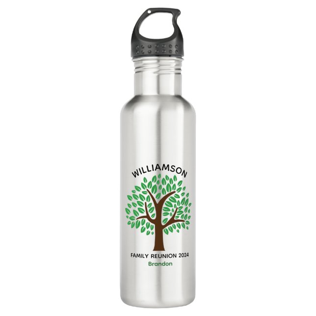 Family Tree Custom Reunion Keepsake Gift 710 Ml Water Bottle (Front)