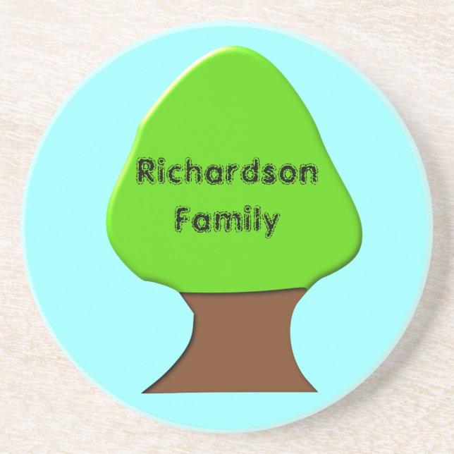 Family Tree Custom Text Coasters (Front)