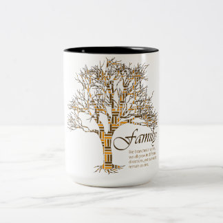 Family Tree:  Different Branches, Same Roots Two-Tone Coffee Mug