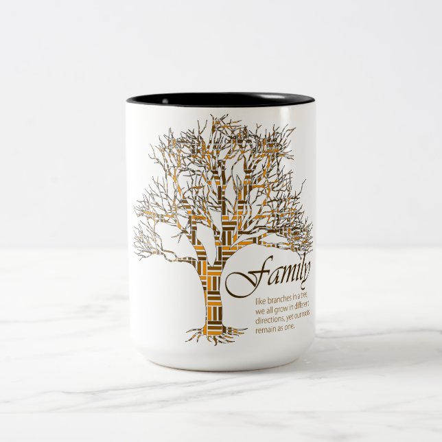 Family Tree:  Different Branches, Same Roots Two-Tone Coffee Mug (Center)