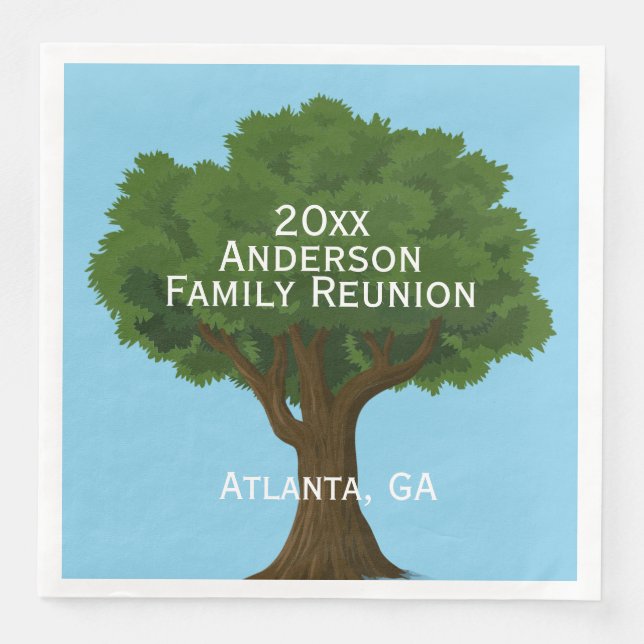 Family Tree Family Reunion Napkin (Front)