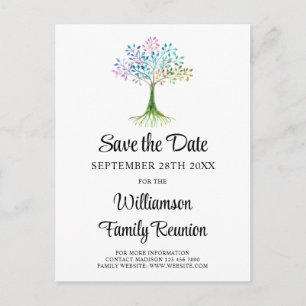 Family Tree Family Reunion Save The Date Announcement Postcard