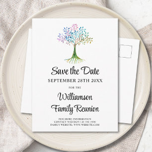 Family Tree Family Reunion Save The Date Announcement Postcard