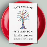 Family Tree Family Reunion Save The Date Card<br><div class="desc">This simple and stylish Family Reunion Save The Date Card is decorated with a colourful mosaic family tree. Easily customizable. Use the Design Tool to change the text size, style, or colour. Because we create our artwork you won't find this exact image from other designers. Original Mosaic © Michele Davies....</div>