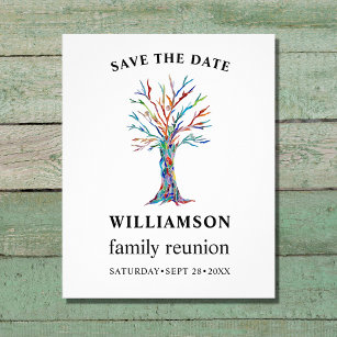 Family Tree Family Reunion Save The Date Flyer