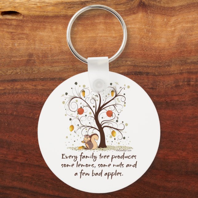 Family Tree Funny Keychain (Back)