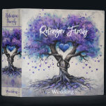 Family Tree Genealogy Album Purple Tree Binder<br><div class="desc">A beautiful purple tree of life with a purple heart. Makes a lovely place to store wedding photos.  Or,  change the text at the bottom to say genealogy,  records,  trust or more. Design by Amelia Carrie</div>